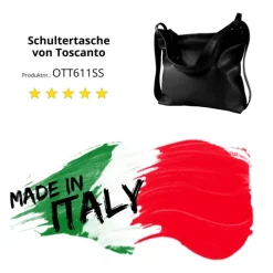 Toscanto Damen Cityrucksack Leder Tasche schwarz OTT611SS