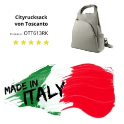 Toscanto Damen Cityrucksack Leder Tasche hellgrau OTT613RK