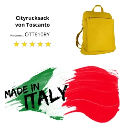 Toscanto Damen Cityrucksack Leder Tasche gelb OTT610RY