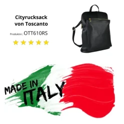 Toscanto Damen Cityrucksack Leder Tasche schwarz OTT610RS