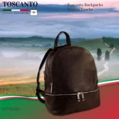 Toscanto Damen Cityrucksack Leder Tasche braun OTT612RN