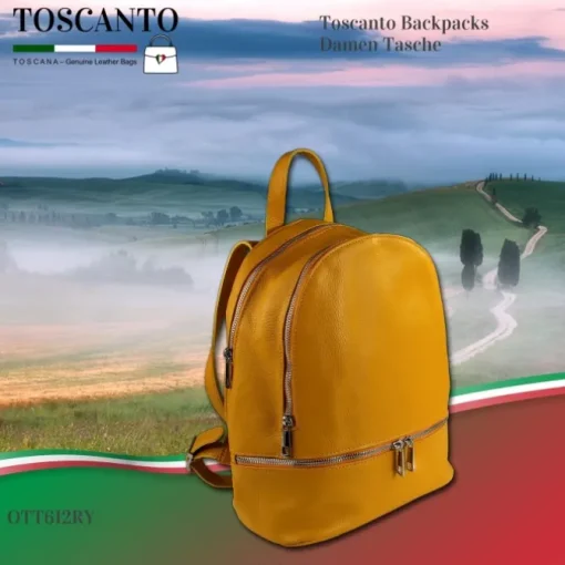 Toscanto Damen Cityrucksack Leder Tasche gelb OTT612RY