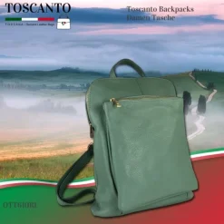 Toscanto Damen Cityrucksack Leder Tasche hellgrün OTT610RL