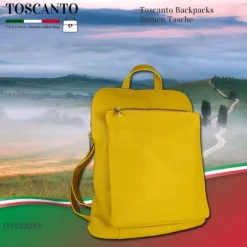 Toscanto Damen Cityrucksack Leder Tasche gelb OTT610RY