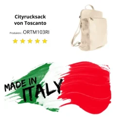Toscanto Damen Cityrucksack Leder Rucksack beige ORTM103RI