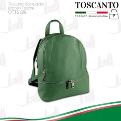 Toscanto Damen Cityrucksack Leder Tasche hellgrün OTT612RL
