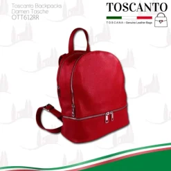 Toscanto Damen Cityrucksack Leder Tasche rot OTT612RR