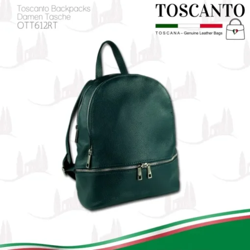 Toscanto Damen Cityrucksack Leder Tasche türkis OTT612RT