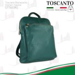 Toscanto Damen Cityrucksack Leder Tasche grün OTT610RG