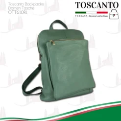 Toscanto Damen Cityrucksack Leder Tasche hellgrün OTT610RL