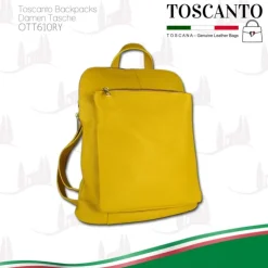 Toscanto Damen Cityrucksack Leder Tasche gelb OTT610RY