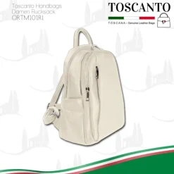 Toscanto Damen Cityrucksack Leder Rucksack beige ORTM101RI
