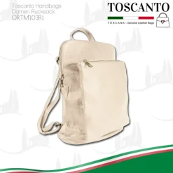 Toscanto Damen Cityrucksack Leder Rucksack beige ORTM103RI