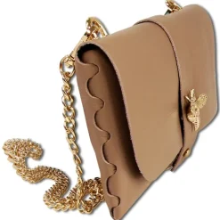 Toscanto Damen Clutch Leder Tasche taupe beige OTTM803SN
