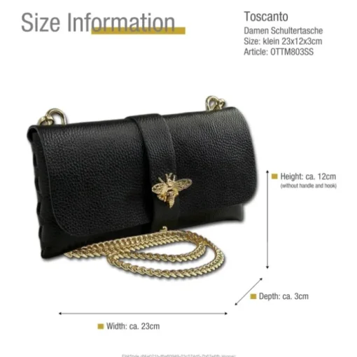 Toscanto Damen Clutch Leder Tasche schwarz OTTM803SS