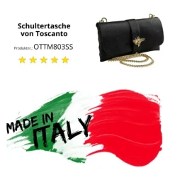 Toscanto Damen Clutch Leder Tasche schwarz OTTM803SS