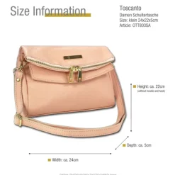 Toscanto Damen Clutch Leder Tasche rosa OTT803SA