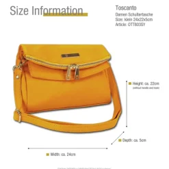 Toscanto Damen Clutch Leder Tasche gelb OTT803SY