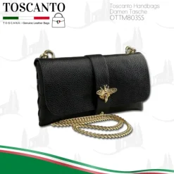 Toscanto Damen Clutch Leder Tasche schwarz OTTM803SS