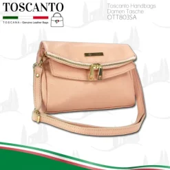 Toscanto Damen Clutch Leder Tasche rosa OTT803SA
