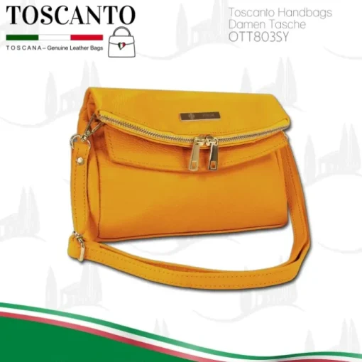 Toscanto Damen Clutch Leder Tasche gelb OTT803SY