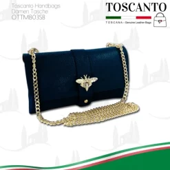 Toscanto Damen Clutch Leder Tasche dunkelblau OTTM803SB