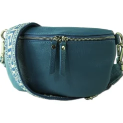 Toscanto Damen Gürteltasche Leder Tasche blau OTT807BF