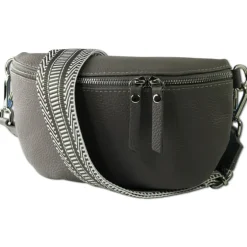 Toscanto Damen Gürteltasche Leder Tasche grau OTT807BK
