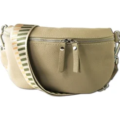 Toscanto Damen Gürteltasche Leder Tasche taupe beige OTT807BN