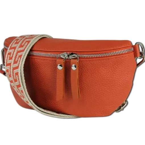 Toscanto Damen Gürteltasche Leder Tasche orange papaya OTT807BE