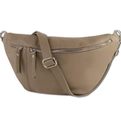 Toscanto Damen Gürteltasche Leder Tasche beige taupe OTT820BN