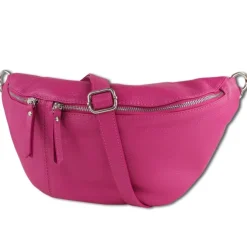 Toscanto Damen Gürteltasche Leder Tasche pink fuchsia OTT820BP