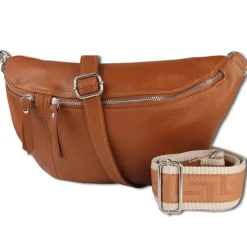 Toscanto Damen Gürteltasche Leder Tasche hellbraun OTT821BC