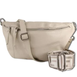 Toscanto Damen Gürteltasche Leder Tasche beige OTT821BI