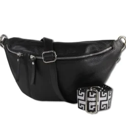 Toscanto Damen Gürteltasche Leder Tasche schwarz OTT821BS