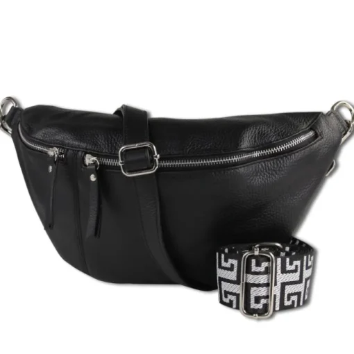 Toscanto Damen Gürteltasche Leder Tasche schwarz OTT821BS