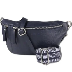 Toscanto Damen Gürteltasche Leder Tasche dunkelblau OTT821BB