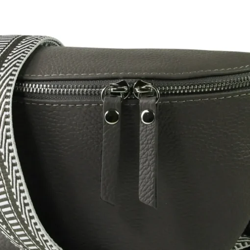 Toscanto Damen Gürteltasche Leder Tasche grau OTT807BK