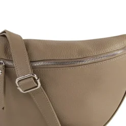 Toscanto Damen Gürteltasche Leder Tasche beige taupe OTT820BN