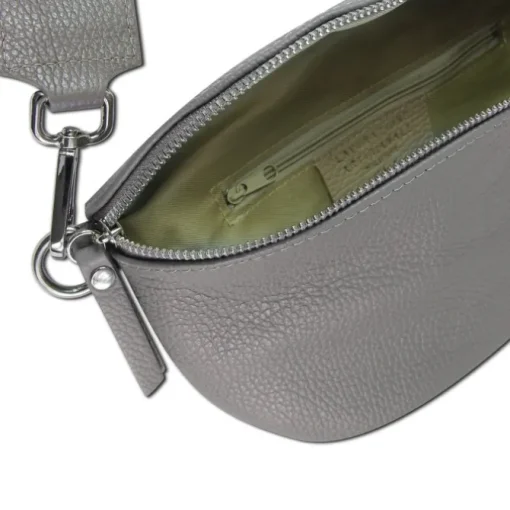 Toscanto Damen Gürteltasche Leder Tasche grau OTT807BK