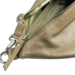 Toscanto Damen Gürteltasche Leder Tasche beige taupe OTT820BN