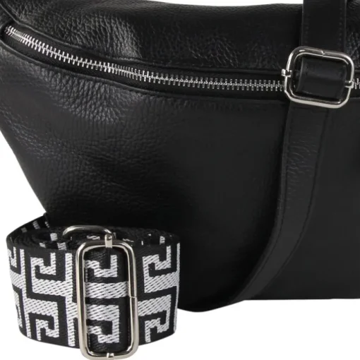 Toscanto Damen Gürteltasche Leder Tasche schwarz OTT821BS