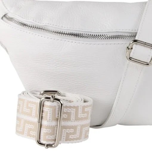 Toscanto Damen Gürteltasche Leder Tasche weiß OTT821BW