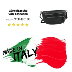 Toscanto Damen Gürteltasche Leder Tasche schwarz OTTM801BS