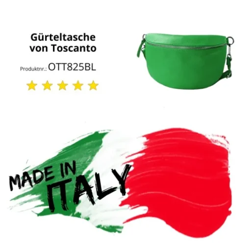 Toscanto Damen Gürteltasche Leder Tasche hellgrün OTT825BL