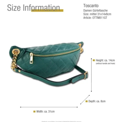 Toscanto Damen Gürteltasche Leder Tasche aquamarin türkis OTTM811GT