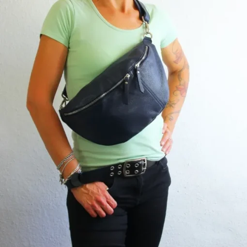 Toscanto Damen Gürteltasche Leder Tasche blau OTT820BB