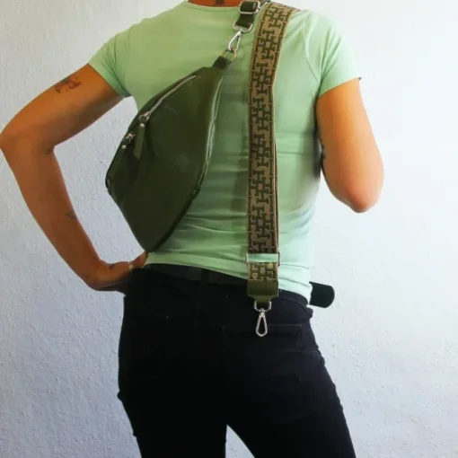 Toscanto Damen Gürteltasche Leder Tasche grün OTT821BG