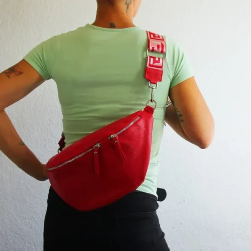 Toscanto Damen Gürteltasche Leder Tasche rot OTT821BR