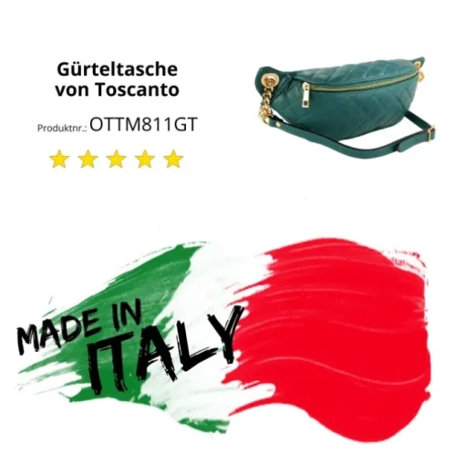 Toscanto Damen Gürteltasche Leder Tasche aquamarin türkis OTTM811GT